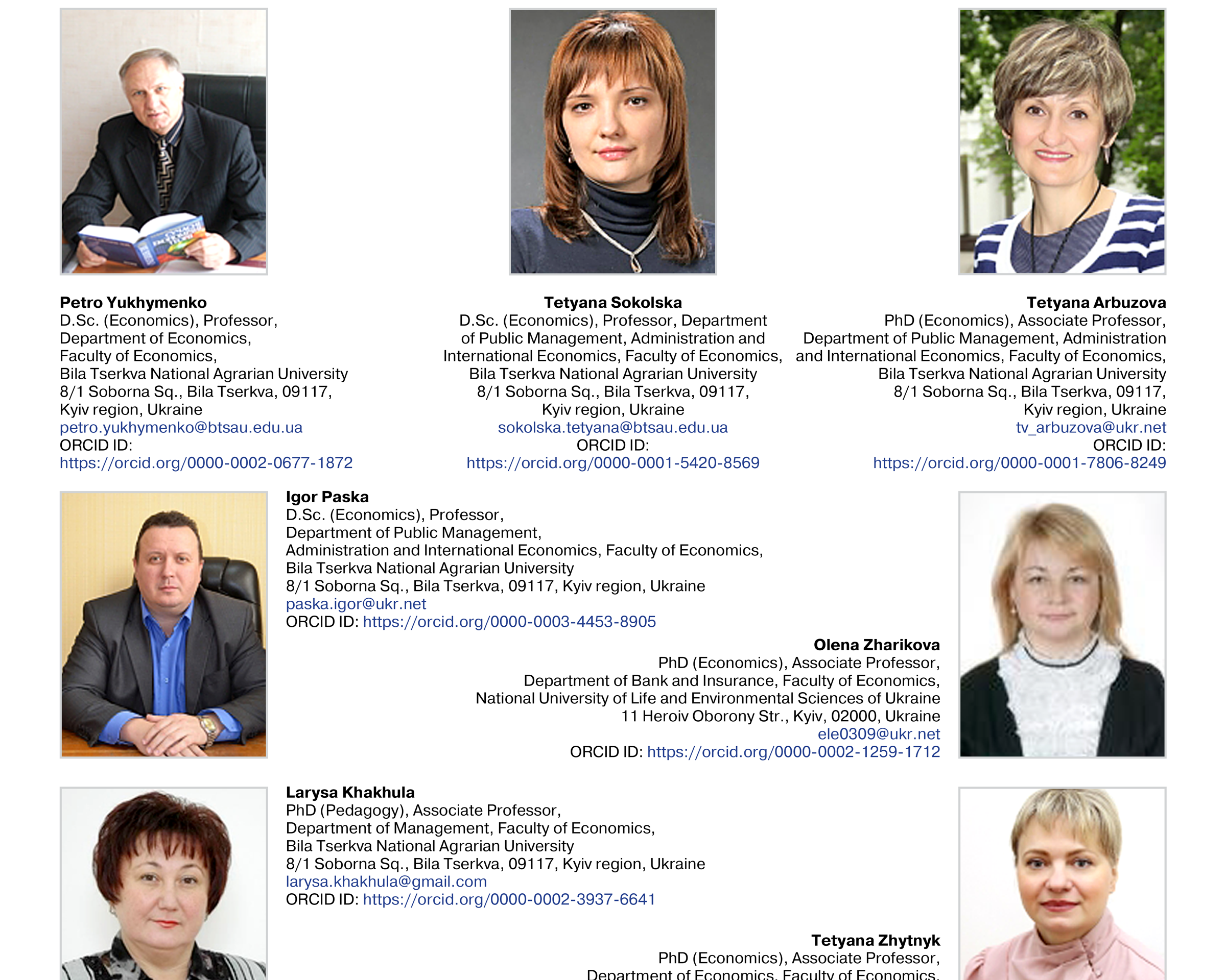 Yukhymenko, P., Sokolska, T., Arbuzova, T., Paska, I., & Zharikova, О., Khakhula, L., Zhytnyk, T. (2021)