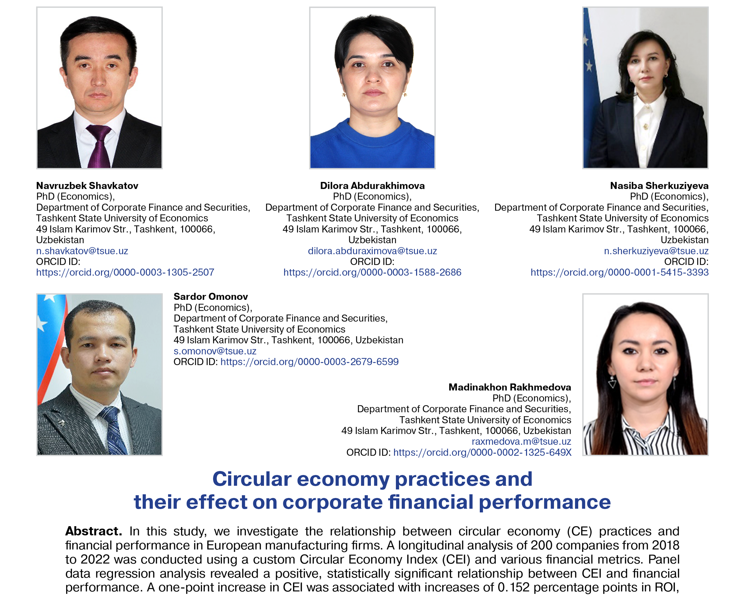 Shavkatov, N., Abdurakhimova, D., Sherkuziyeva, N., Omonov, S., & Rakhmedova, M. (2024)