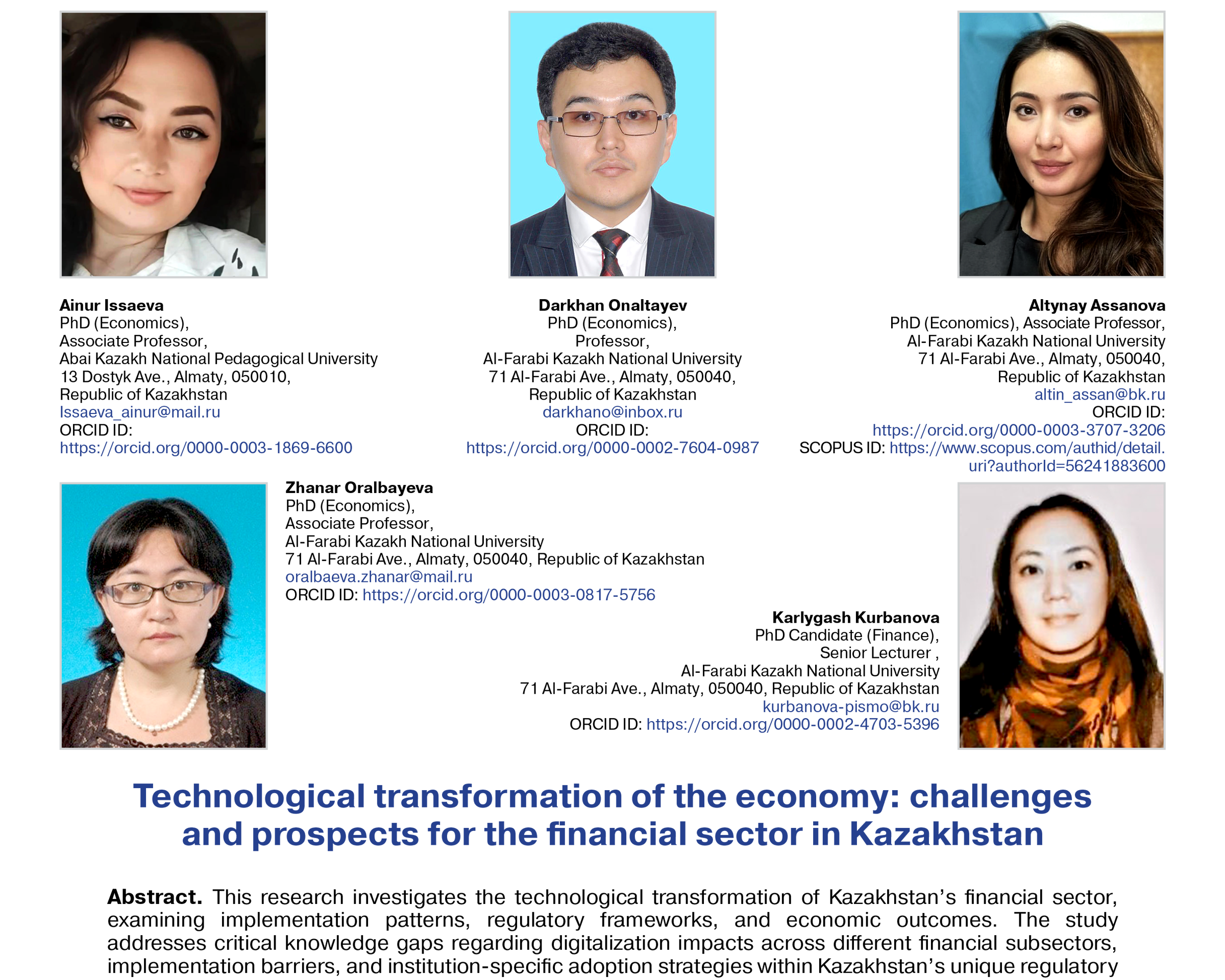 Issaeva, A., Onaltayev, D., Assanova, A., Oralbayeva, Zh., & Kurbanova, K. (2024)