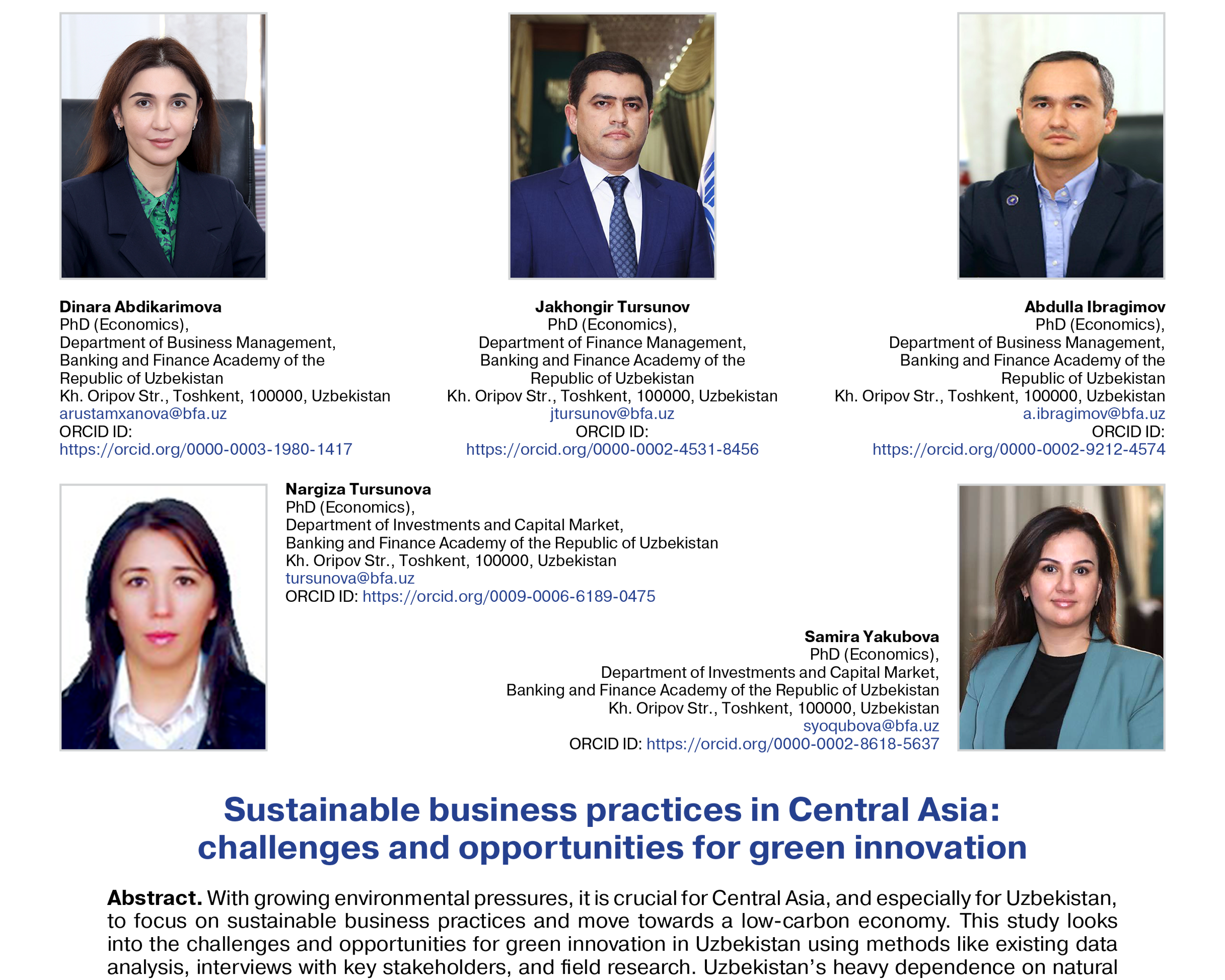 Abdikarimova, D., Tursunov, J., Ibragimov, A., Tursunova, N., & Yakubova, S. (2024)