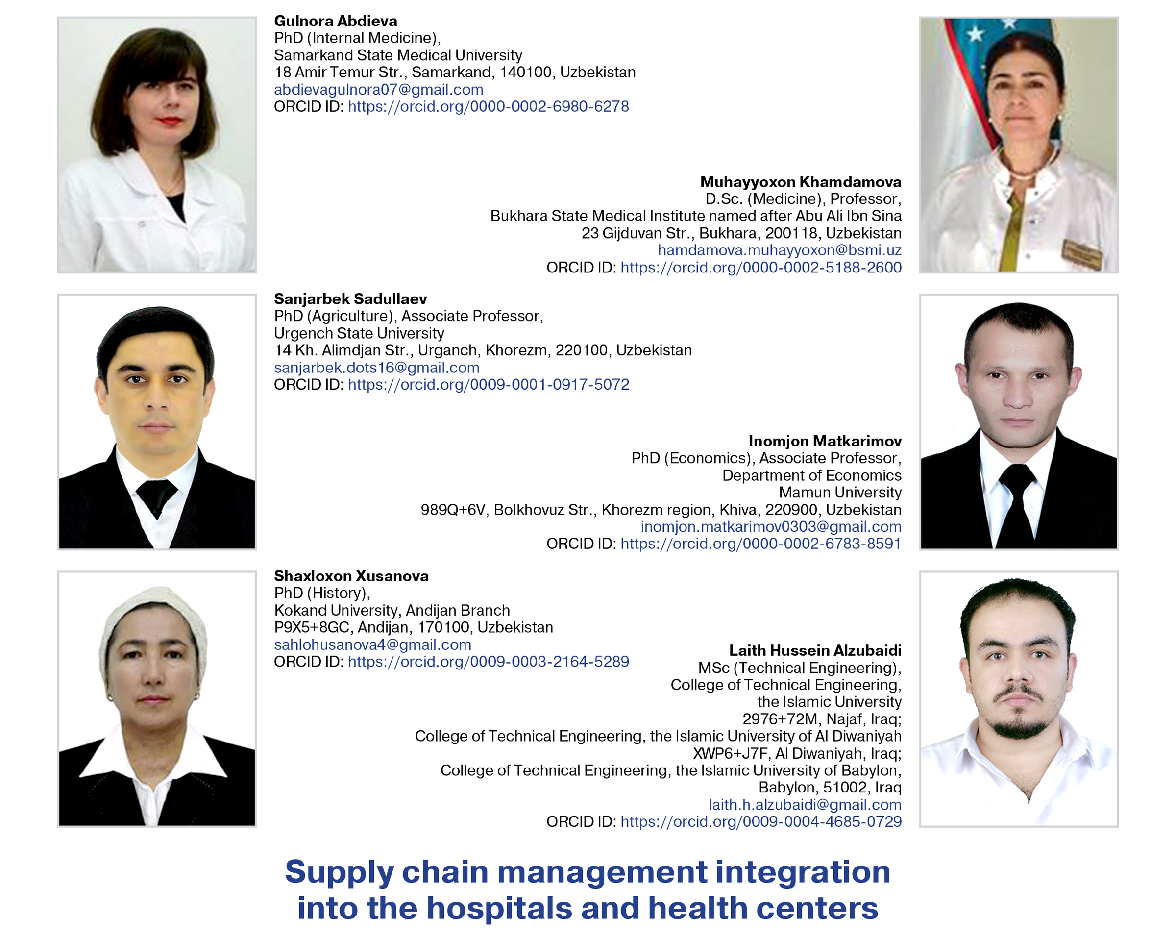 Abdieva, G., Khamdamova, M., Sadullaev, S., Matkarimov, I., Xusanova, Sh., & Alzubaidi, L. H. (2024)