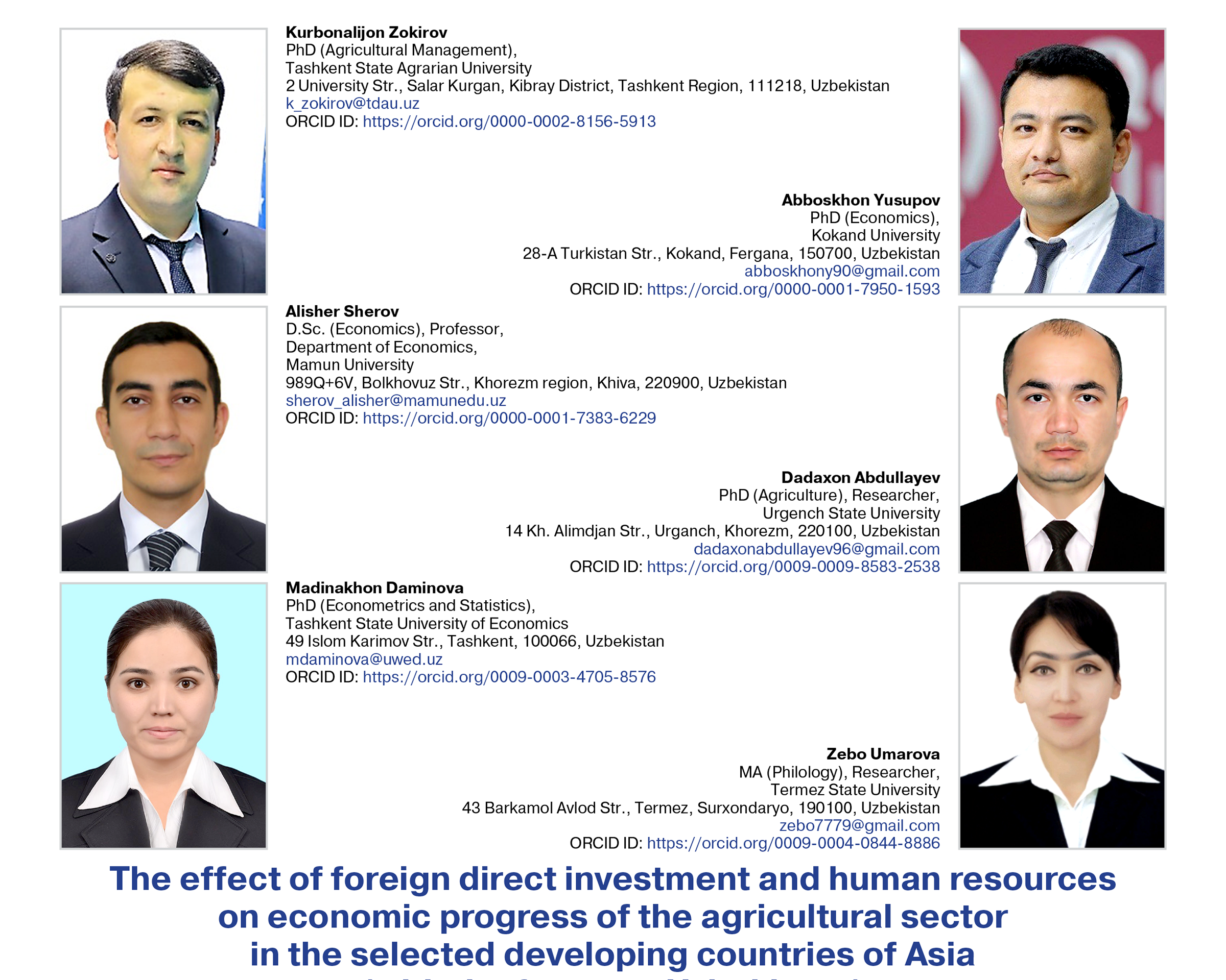 Zokirov, K., Yusupov, A., Sherov, A., Abdullayev, D., Daminova, M., & Umarova, Z. (2024)