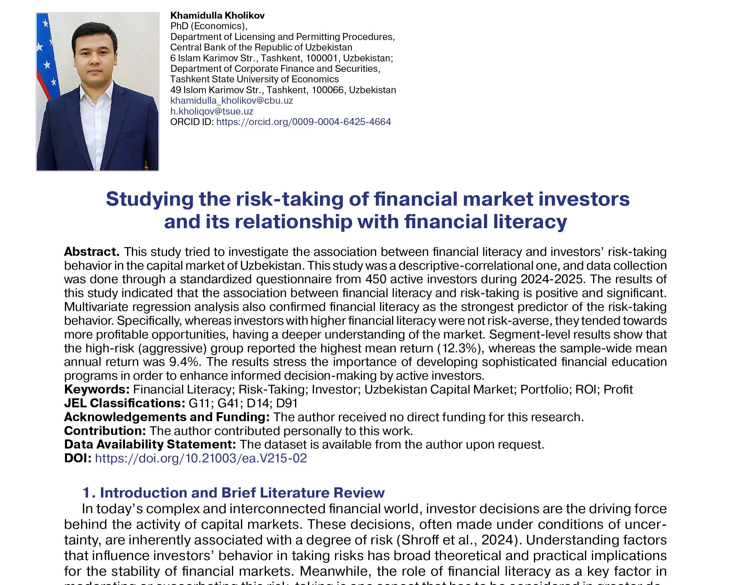 Kholikov, Kh. (2025)