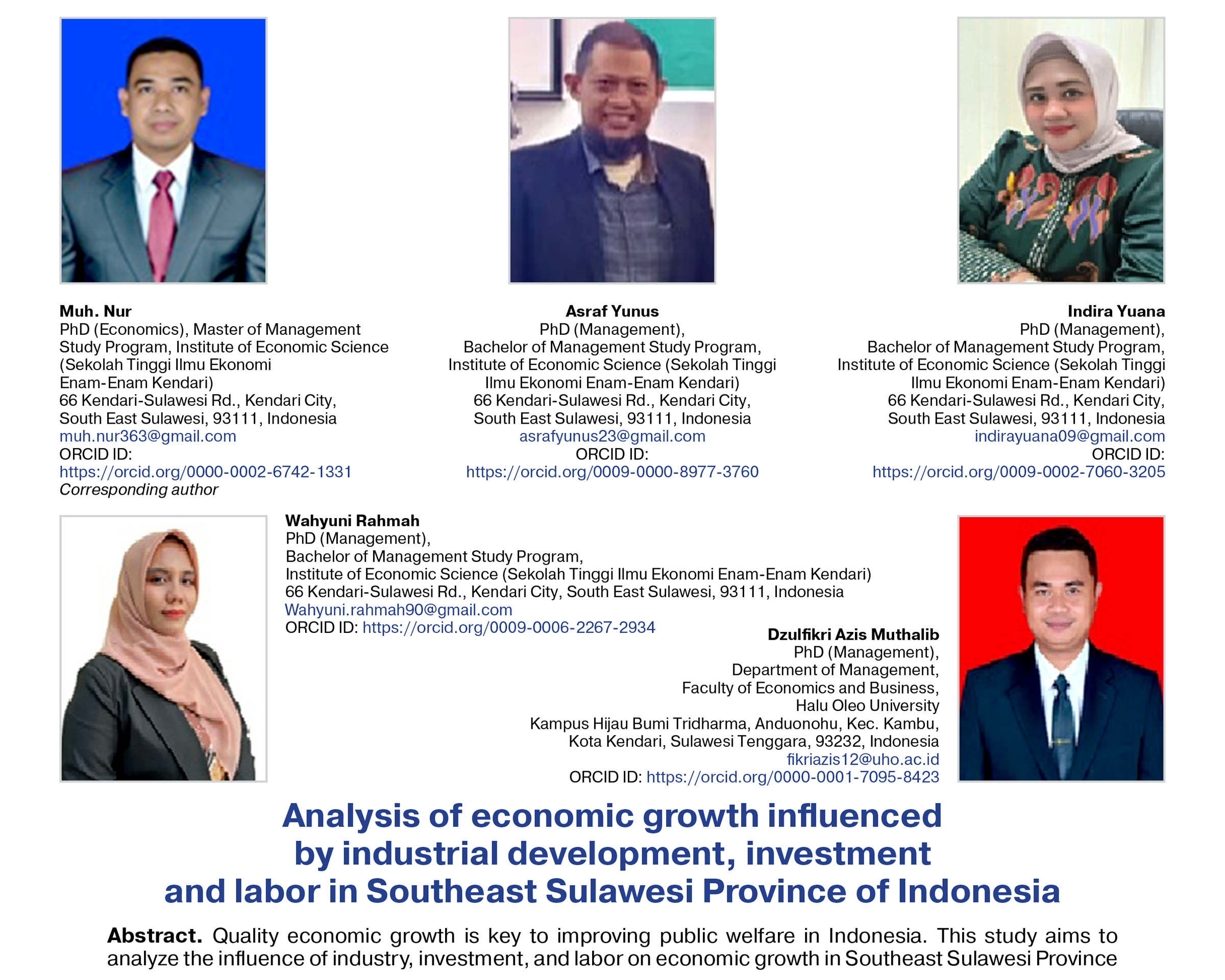 Nur, Muh., Yunus, A., Yuana, I., Rahmah, W., & Muthalib, D. A. (2025)