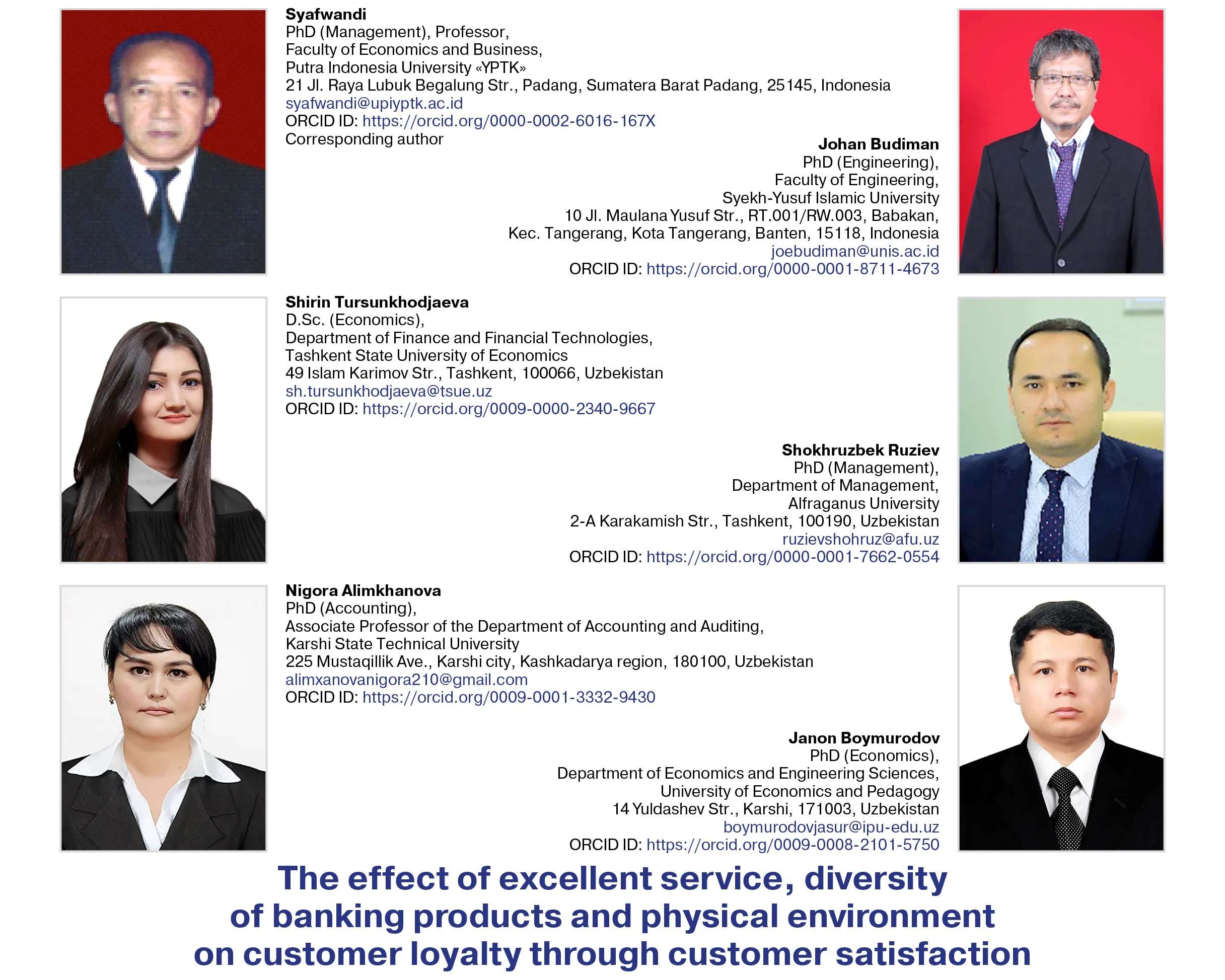 Syafwandi, Budiman, J., Tursunkhodjaeva, Sh., Ruziev, Sh., Alimkhanova, N., & Boymurodov, J. (2025)